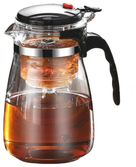 玻璃泡茶 飄逸壺, 1L, 1個
