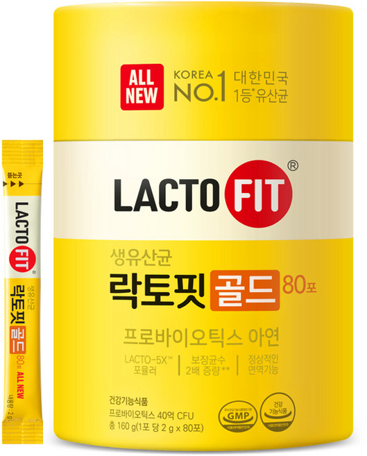 Chong Kun Dang 鍾根堂 LACTO-FIT Gold益生菌粉隨身包, 160g, 1個