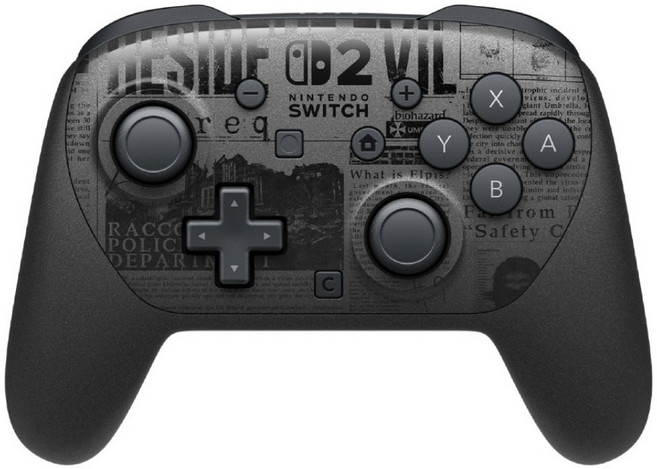 Nintendo 任天堂 SWITCH Resident Evil Requiem 惡靈古堡 9 安魂曲 特仕版 Pro 控制器, 黑色, 1個, BEE-008