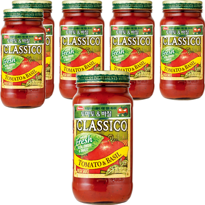 하인즈 클래시코 토마토&바질 파스타 소스, 680g, 6개