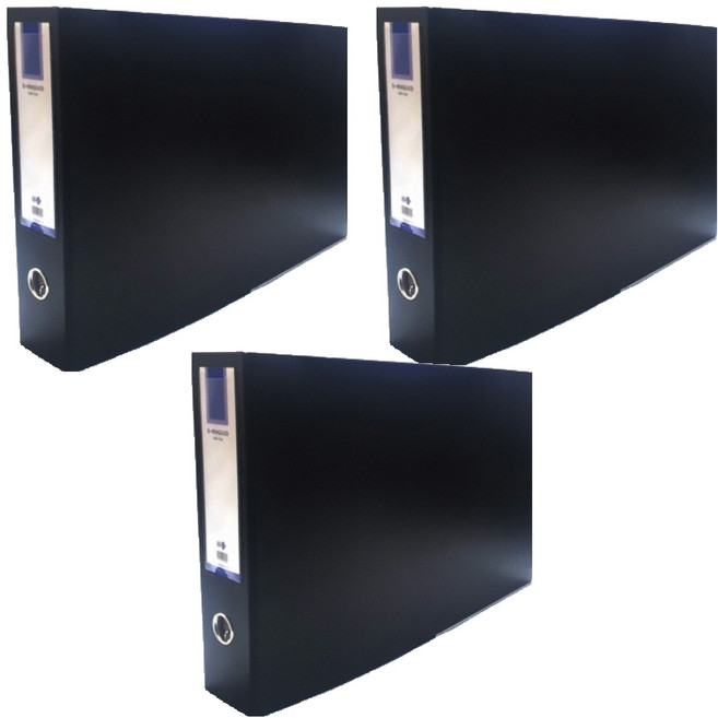 A3 D링 가로형 합지바인더 7cm, 흑색, 3개