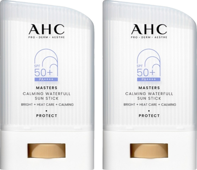 AHC 마스터즈 카밍 워터풀 선스틱 SPF50+ PA++++, 22g, 2개