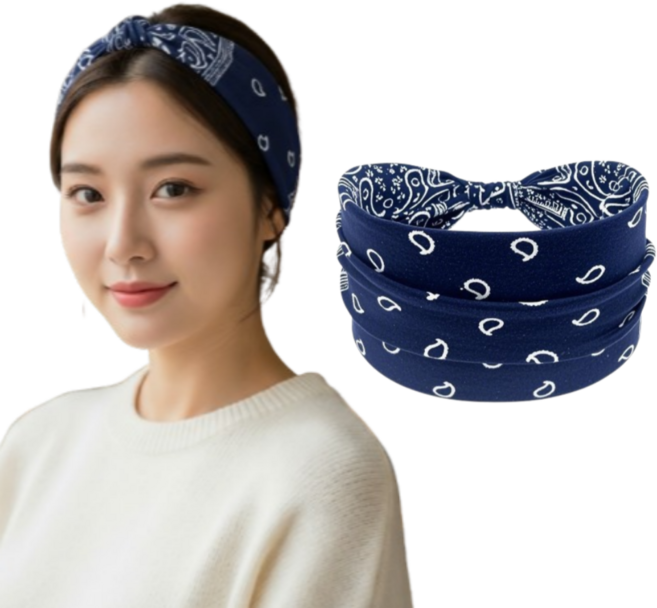 타이드코 세련된 피트니스 런닝 요가 헤어스카프, 블루, 1개