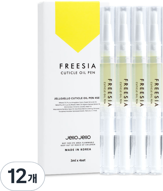 젤로젤로 큐티클 오일펜 프리지아, 3ml, 12개