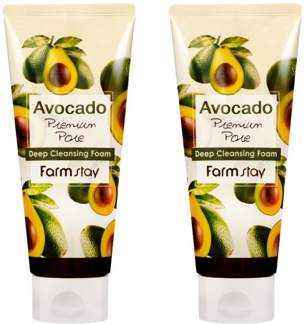 팜스테이 아보카도 프리미엄 포어 딥 클렌징 폼, 180ml, 2개