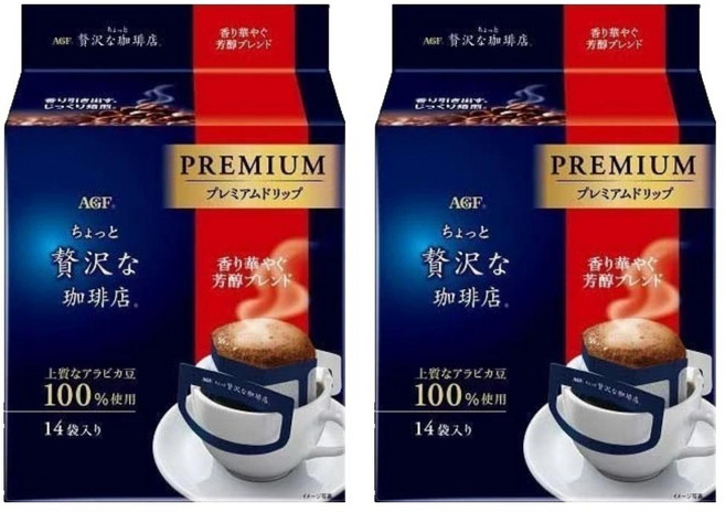 AGF 微奢華咖啡店 奢華濾泡咖啡 摩卡風味, 8g, 14包, 2袋