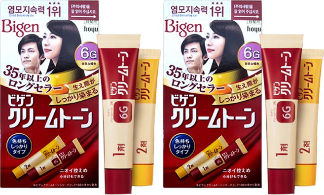 비겐 크림톤 염색제 40g, 6G자연갈색, 2개