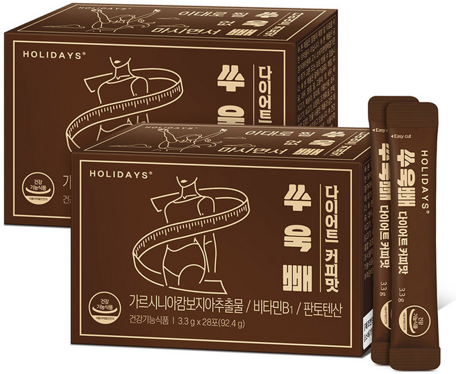 홀리데이즈 쑤욱빼 다이어트 커피맛 28포, 92.4g, 2개