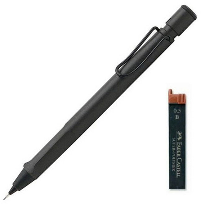 LAMY 사파리 샤프 차콜블랙 무광 + 샤프심 B 랜덤발송, 0.5mm, 1개