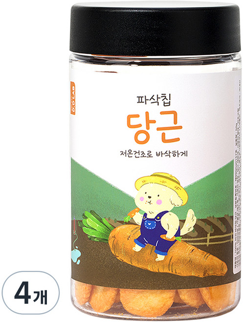 댕댕이연구소 강아지 디디랩 파삭칩 저온건조 과일 채소 간식, 당근, 50g, 4개