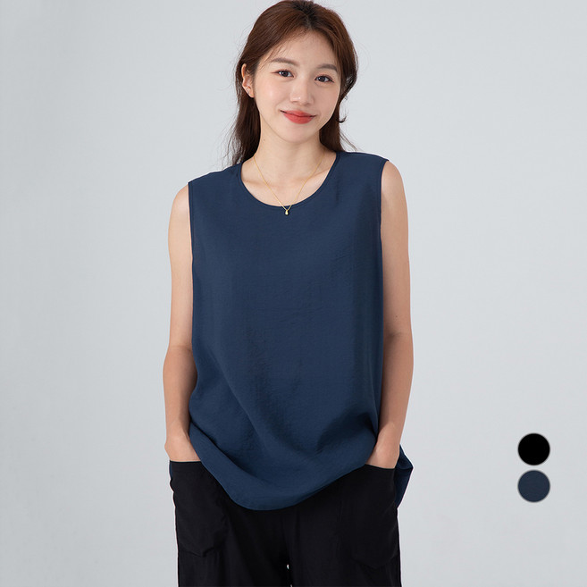 캐럿 여성용 빅사이즈 인견 민소매 나시 블라우스