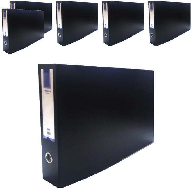 A3 D링 가로형 합지바인더 7cm, 흑색, 6개