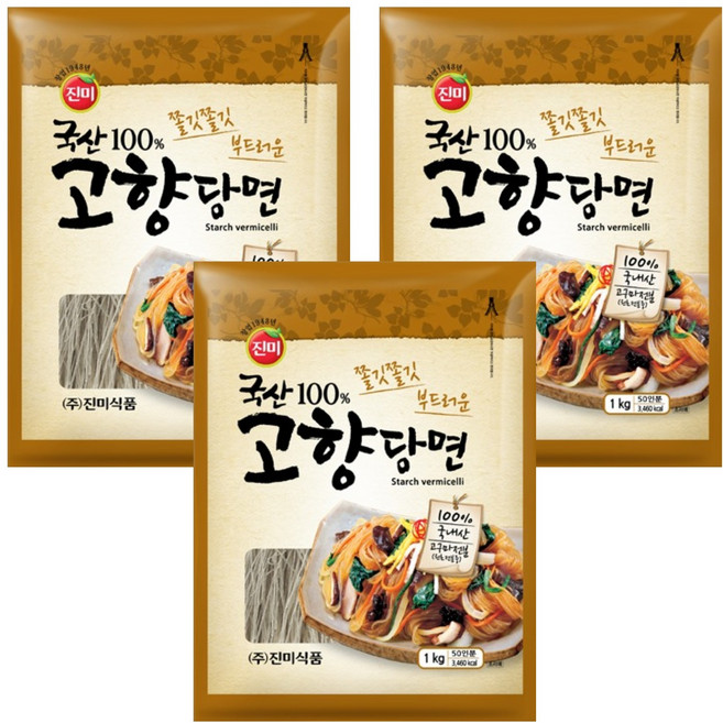 진미 국산 고향당면, 1kg, 3개