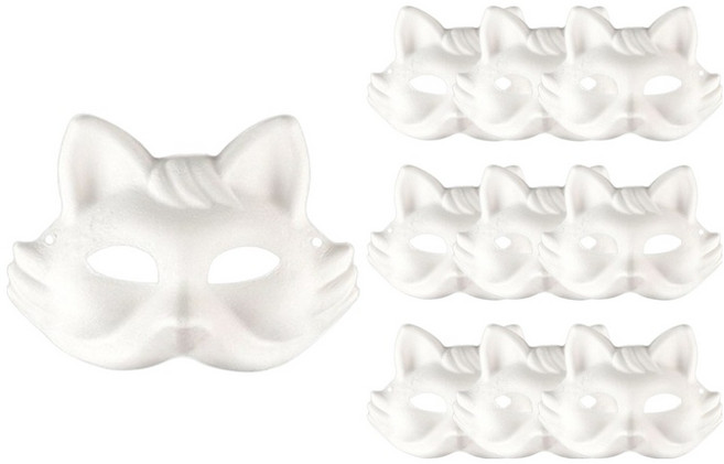 유니아트 종이탈 호랑이, 흰색, 10개