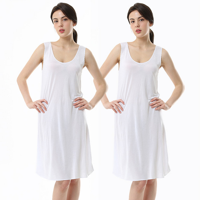 캐리루시 인견 5부 런닝슬립원피스 2p