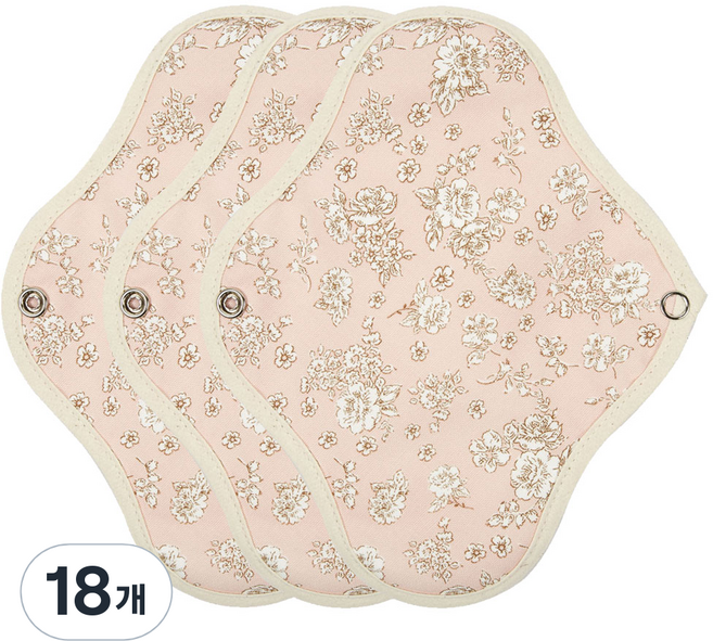 위즐리 면생리대 핑크플라워, 소형, 1개입, 18개