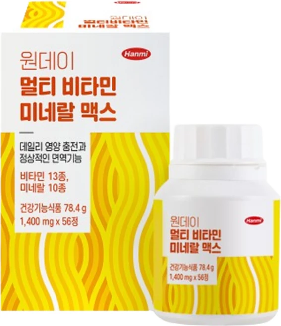 한미헬스 사이언스 원데이 멀티 비타민 미네랄 맥스 78.4g, 56정, 1개 - 쿠팡