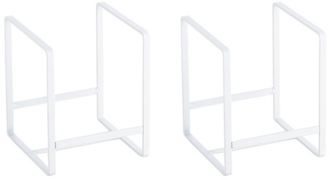 블럭마트 심플 스텐 접시꽂이 S, 2개, 화이트