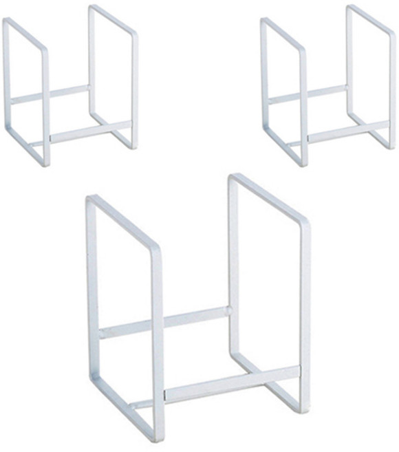 블럭마트 주방 심플 스텐 접시꽂이 3p, 3개, 화이트