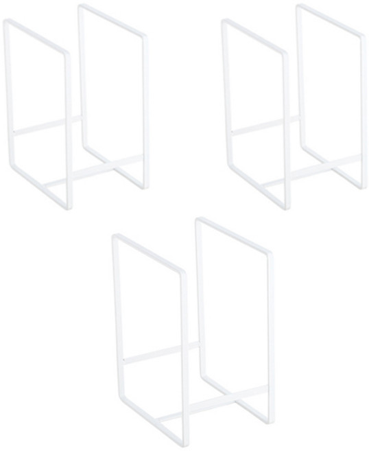 블럭마트 주방 심플 스텐 접시꽂이 접시정리대 3p, 3개, 화이트