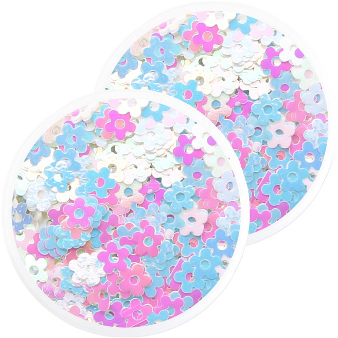 젤로젤로 데이지 플라워 네일 글리터, GL057 오로라, 2개