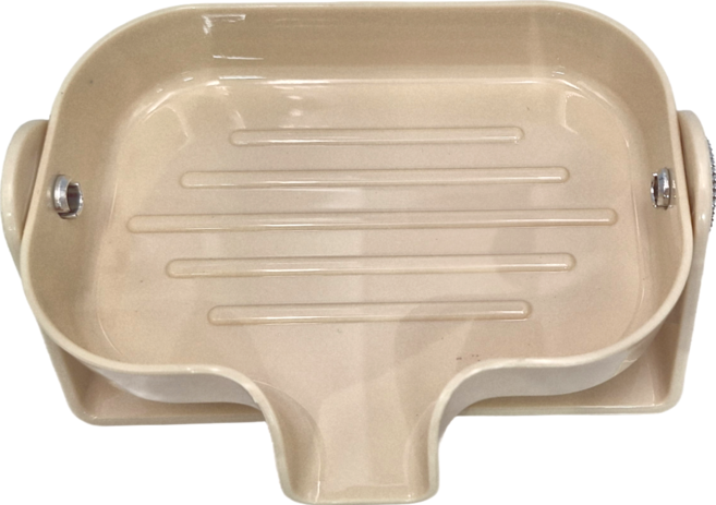 時尚簡約風傾斜瀝水肥皂盒, 奶油白, 1個