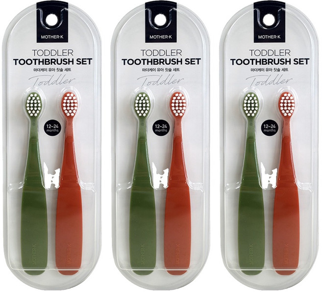 마더케이 유아용 0.5단계 칫솔 2종 세트, 올리브 + 모던 + 오렌지, 2개입, 3세트