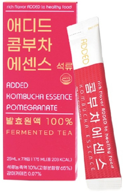 애디드 콤부차 에센스 석류 발효원액, 175ml, 1개, 7개