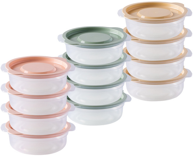 제오닉 라이스나이스 냉동 밥 보관 용기 420ml 삼색, 12개, 단품