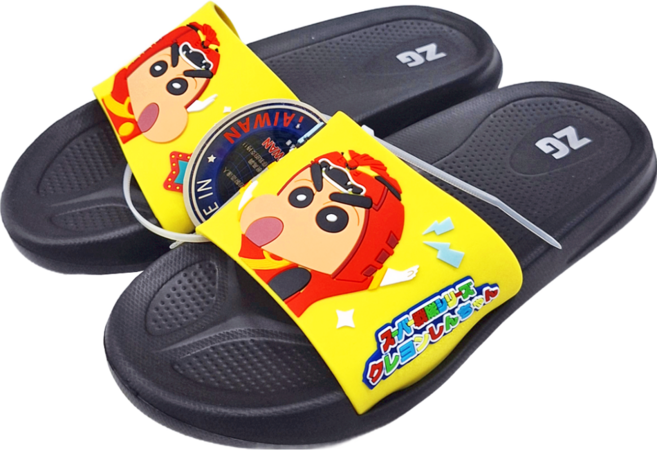 Shinchan 蠟筆小新 超級戰隊 EVA拖鞋 SWKS47514, 黃色 + 黑色, 1雙