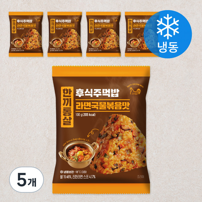 한끼통살 후식주먹밥 라면국물볶음맛 (냉동), 100g, 25개