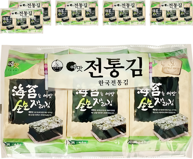Yemat 原味海苔 3入, 13.5g, 6袋