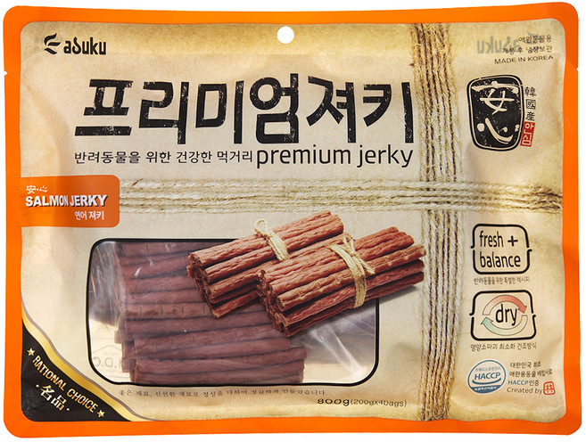 아스크 반려동물 안심 프리미엄 져키, 연어, 800g, 1개