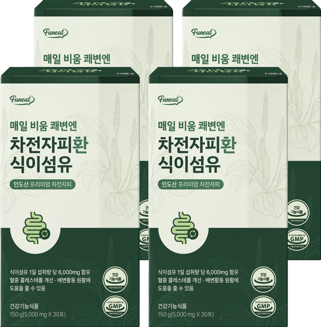 퍼니트 매일 비움 쾌변엔 차전자피환 식이섬유 30p, 150g, 4개