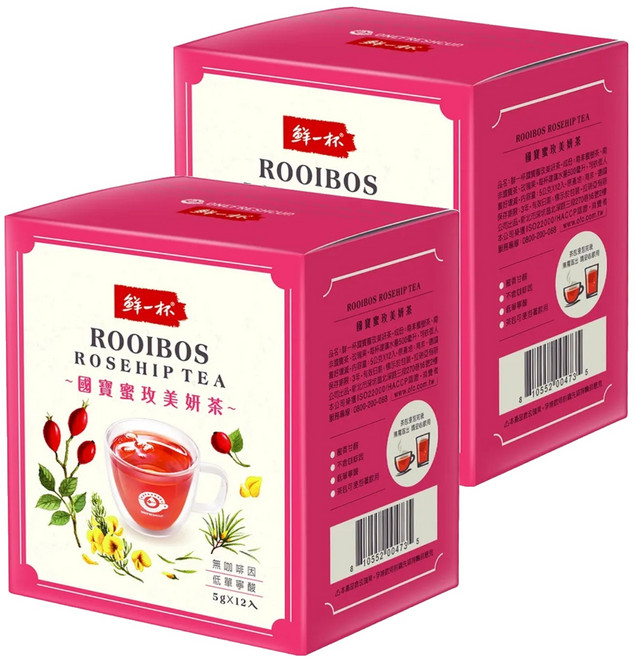 鮮一杯 國寶蜜玫美妍茶, 5g, 12包, 2盒