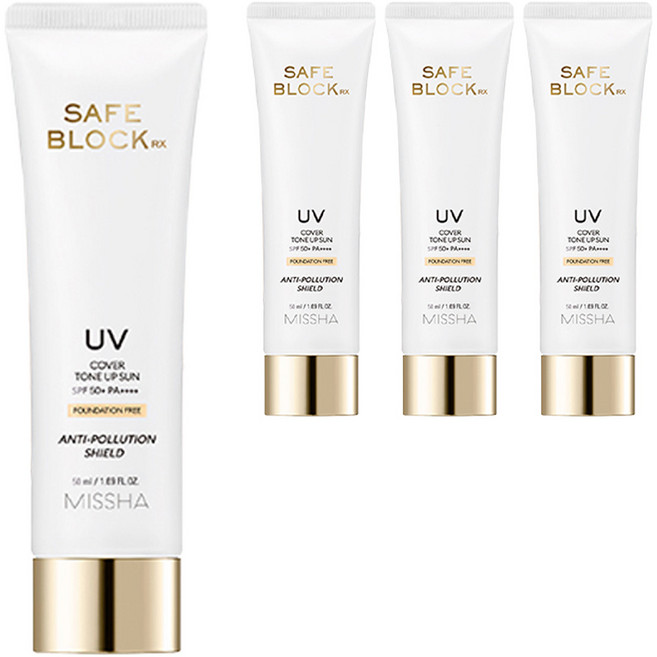 미샤 세이프 블록 RX 커버 톤업 선크림 SPF50+ PA++++, 50ml, 4개