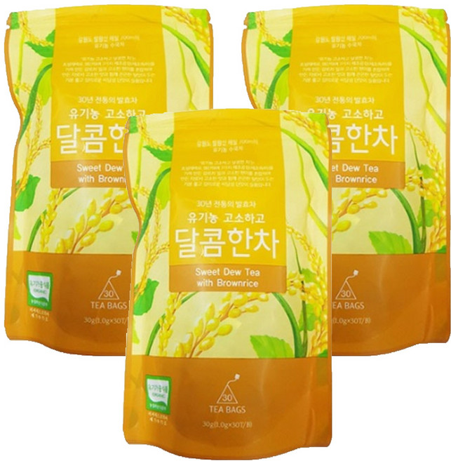 감로700 유기농 고소하고 달콤한차 티백, 1g, 30개입, 3개