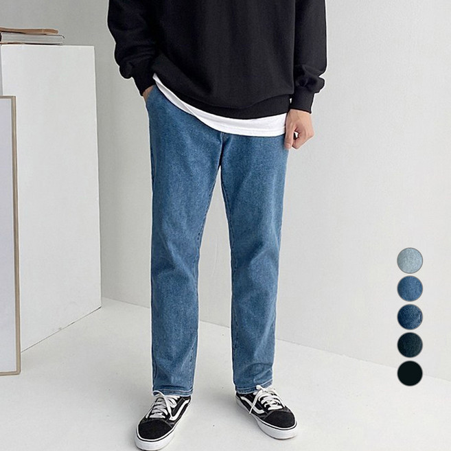 머시따 남성용 세미와이드 히든밴딩 청바지