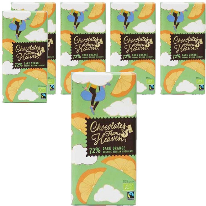 초콜릿프롬헤븐 유기농 오렌지 초콜릿 72, 100g, 6개