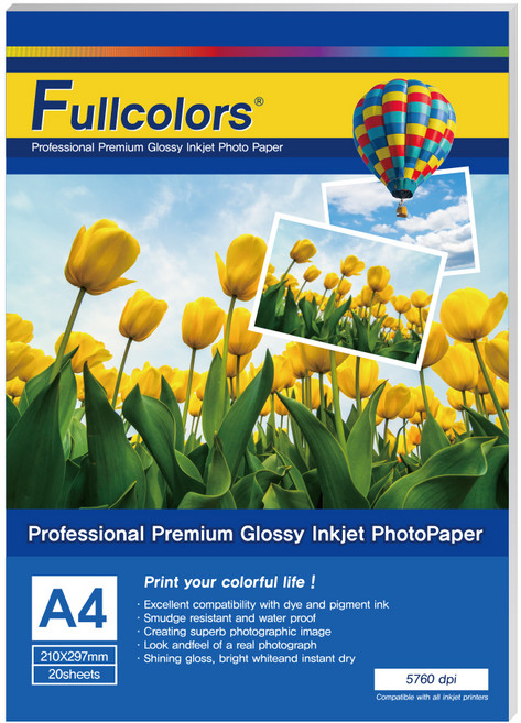 풀컬러즈 포토용지 200g, A4, 20개