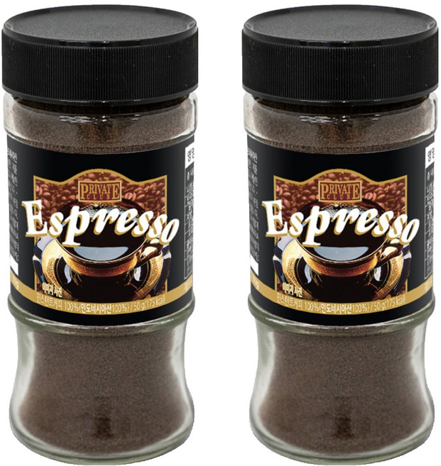 프라이빗클럽 맥널티 인스턴트 원두 병커피 에스프레소 블랙, 50g, 2개, 1개입