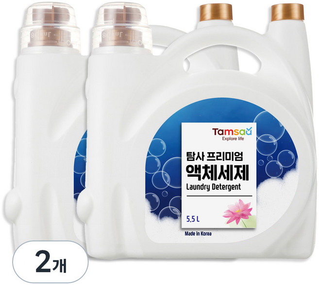 탐사 프리미엄 온가족 액체 세탁세제, 5.5L, 2개
