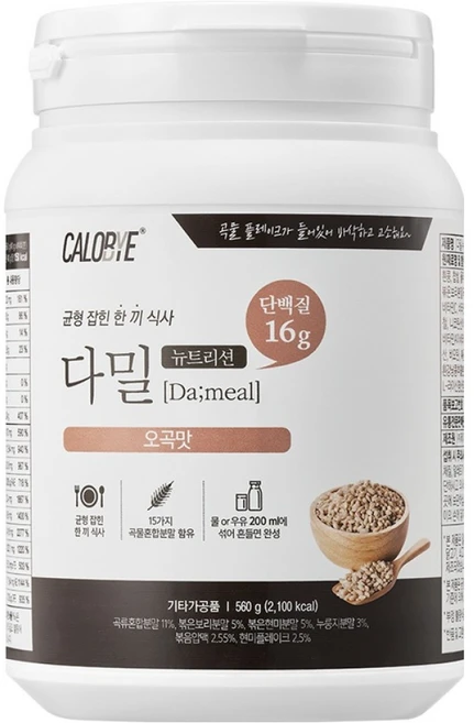 칼로바이 다밀 뉴트리션 단백질쉐이크 오곡맛, 560g, 1개 - 쿠팡