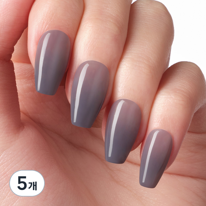 데싱디바 매직프레스 그레이시 쉐이드 네일팁, 5개, 차콜그레이