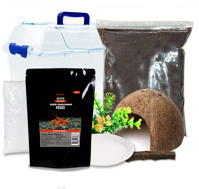 로라펫 소라게 키우기 세트 코코피트, 혼합색상, 1개