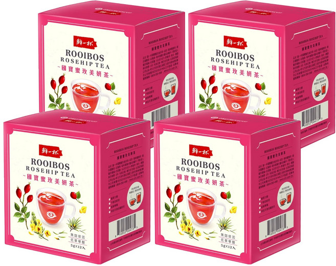 鮮一杯 國寶蜜玫美妍茶, 5g, 12包, 4盒