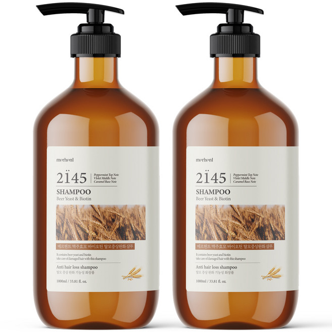 메르헨트 맥주효모 바이오틴 탈모증상완화 기능성샴푸 스위트플로럴, 1L, 2개