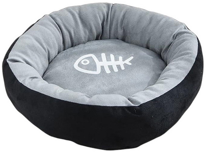 毛皇上 蛋塔窩 貓狗通用寵物床, 灰黑色, 1個