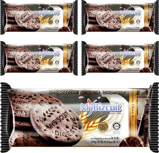 MyBizcuit 麥比客 經典消化餅 巧克力, 250g, 5包