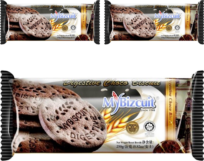 MyBizcuit 麥比客 經典消化餅 巧克力, 250g, 3包